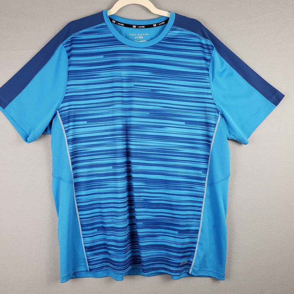 Tek Gear Men's‎ Size XXL Dri Tek Athletic Tee Shirt Blue Space Dye Workout Gym
